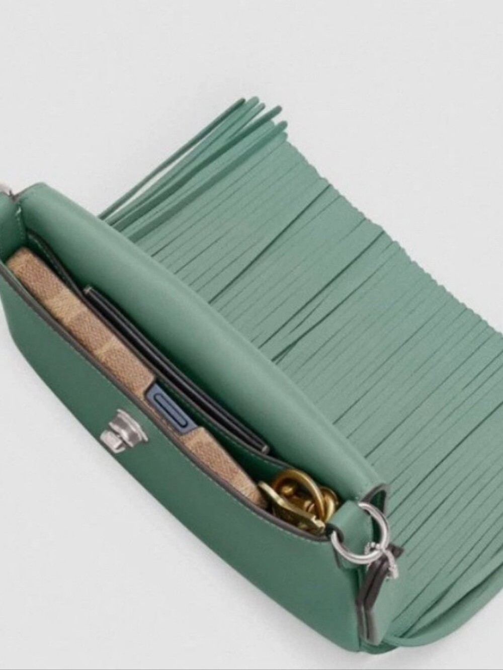 Coach NWT Aquamarine Crossbody Bag with Fringe ππ - Picture 3 of 6
